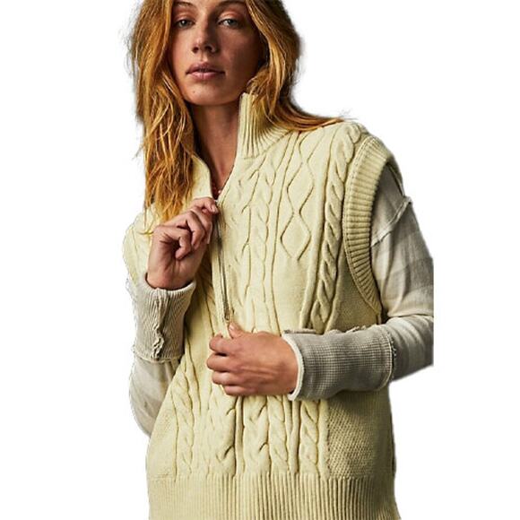 Free People Sweaters - Free People Lizzy 1/4 Zip Sweater Vest - Size M